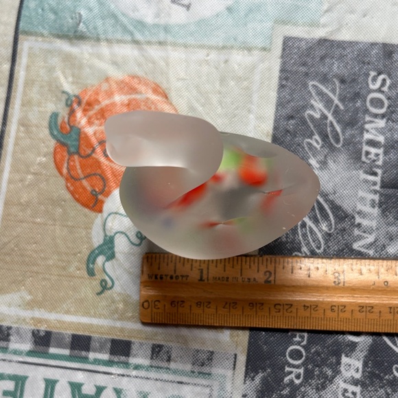 Frosted Glass Swan with Multicolor Accents - Picture 8 of 11